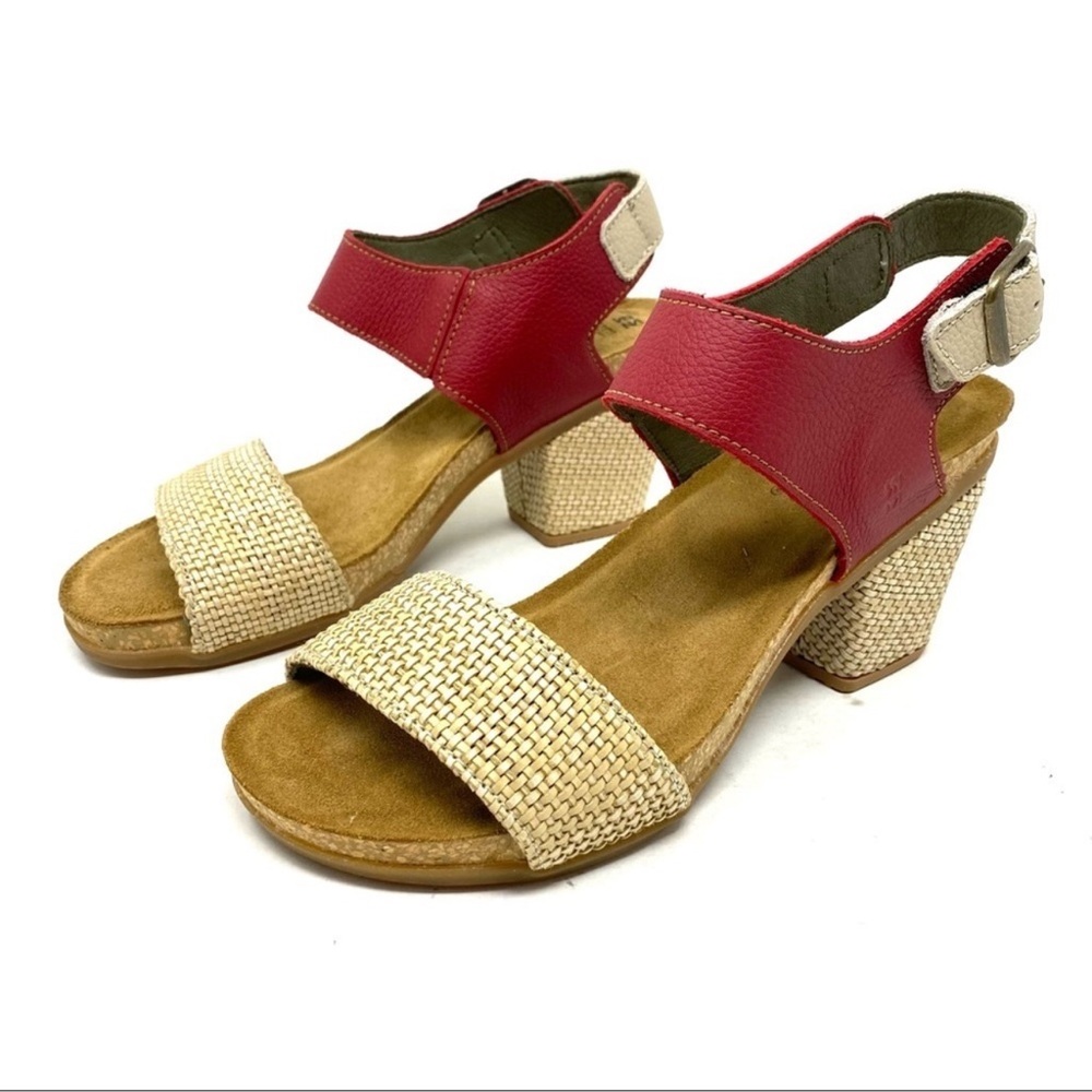 El Naturalista 5033T Mola Rafia Tibet heel sandals